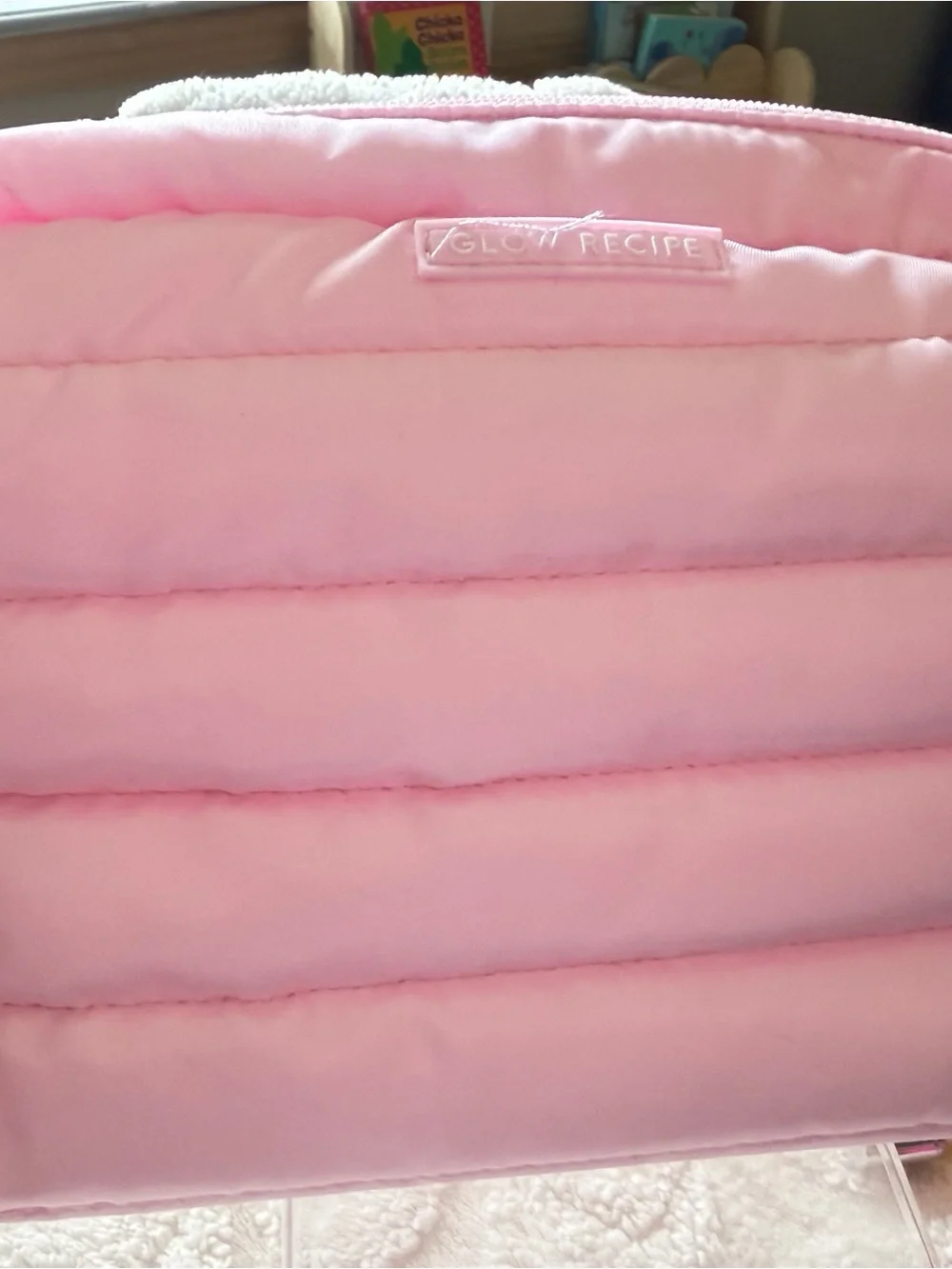 Glow Recipe Quilted Light Pink Cosmetic Pouch